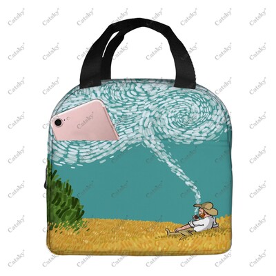 pictură artistică van gogh, folie de aluminiu portabilă, geantă de prânz izolată, îngroșată, izolată, izolată, impermeabilă.