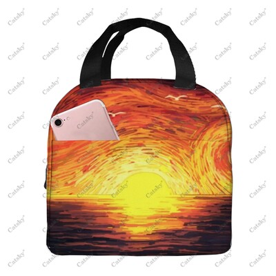 pictură artistică van gogh, folie de aluminiu portabilă, geantă de prânz izolată, îngroșată, izolată, izolată, impermeabilă.