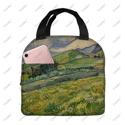 pictură artistică van gogh, folie de aluminiu portabilă, geantă de prânz izolată, îngroșată, izolată, izolată, impermeabilă.