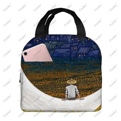 pictură artistică van gogh, folie de aluminiu portabilă, geantă de prânz izolată, îngroșată, izolată, izolată, impermeabilă.