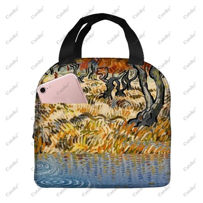 pictură artistică van gogh, folie de aluminiu portabilă, geantă de prânz izolată, îngroșată, izolată, izolată, impermeabilă.