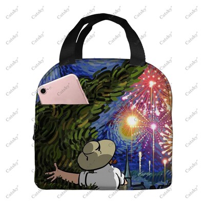 pictură artistică van gogh, folie de aluminiu portabilă, geantă de prânz izolată, îngroșată, izolată, izolată, impermeabilă.