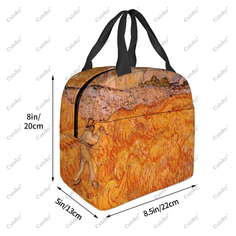 pictură artistică van gogh, folie de aluminiu portabilă, geantă de prânz izolată, îngroșată, izolată, izolată, impermeabilă.