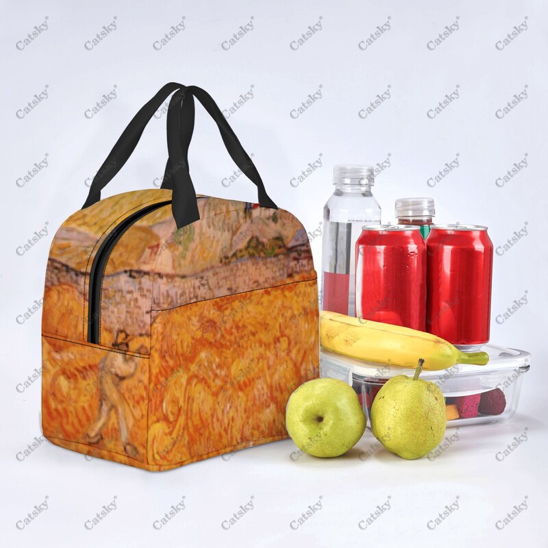 pictură artistică van gogh, folie de aluminiu portabilă, geantă de prânz izolată, îngroșată, izolată, izolată, impermeabilă.