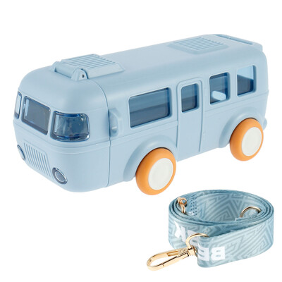 500ml Μπουκάλι νερού λεωφορείου με άχυρο αυτοκινήτου με λουράκι ώμου με προστασία από διαρροές Παιδικό τετράγωνο κύπελλο ποτού Χαριτωμένο παιχνίδι με κανάτα νερού κινουμένων σχεδίων