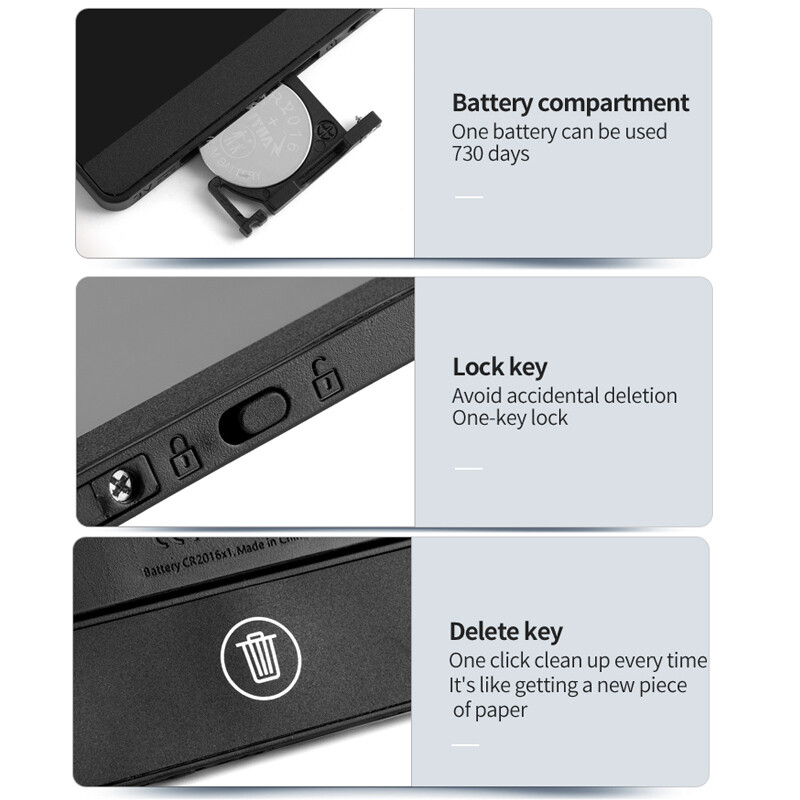 Ecran complet de 6,5 inci Scriere de mână superfină Tabletă de scris LCD Conținut pentru întâlniri Bloc de schiță magnetic Tablă de desen cu cristale lichide