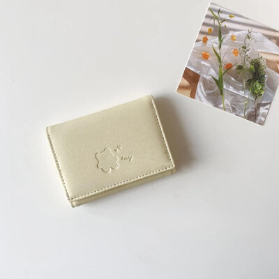 BOMO Portofele drăguțe pentru femei Poșeta cu monede cu imprimeu de urs Kawaii, stil coreean, din piele Pu, portofele drăguțe, portofel scurt pentru carduri