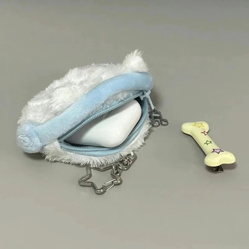 MOBO Сладки плюшени портфейли за жени Малък оригинален дизайнер Kawaii Lolita Портмоне за монети Карикатура Модни слушалки Нов елегантен портфейл