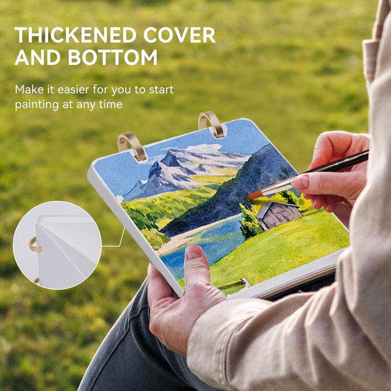 100% puuvillane ruudukujuline akvarelliajakiri, 300 g/m² happevaba akvarellipaber 20-leheküljeline visandivihik reisiakvarelliraamatu kunstitarbed