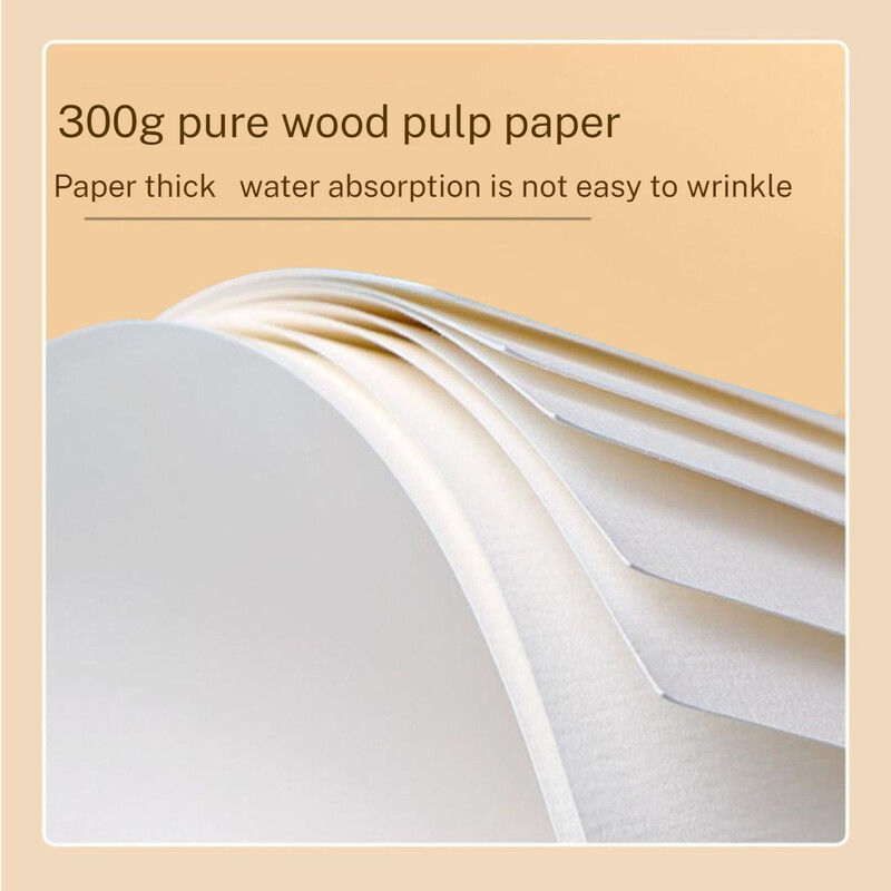 Mini carte de acuarelă din țesătură, 300 g, pulpă de lemn, caiet de schițe portabil de călătorie, materiale speciale pentru pictură