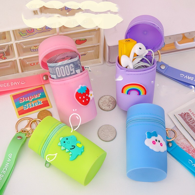 Silikónová peňaženka s okrúhlymi mincami, peňaženka s kartami, gumová kľúčenka, telefón, žaba, dizajnová taška pre dievčatá, ženy, mini kabelka