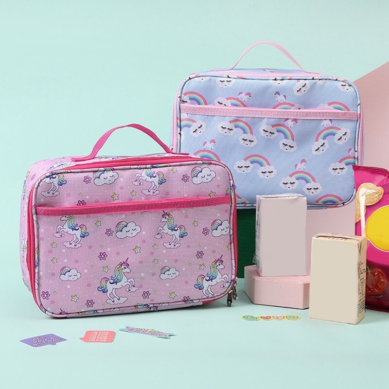Dječja slatka torba za ručak s jednorogom, izolirana kutija za ručak, torba za hlađenje, torba za školsku hranu, torba za školsku hranu, torba za hlađenje