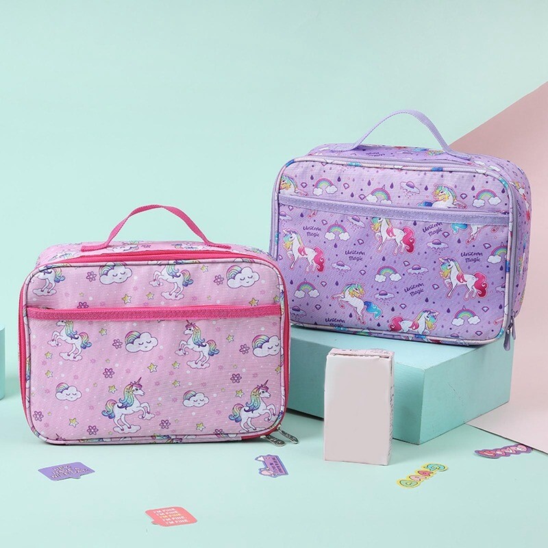 Dječja slatka torba za ručak s jednorogom, izolirana kutija za ručak, torba za hlađenje, torba za školsku hranu, torba za školsku hranu, torba za hlađenje