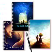 Spiral Notebook Movie The Little Prince Binder Ring Sketch Note Book Le Petit Prince Fox Flower Rose Drawing Art Quote Figurine