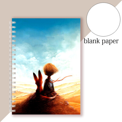 Spiral Notebook Movie The Little Prince Binder Ring Sketch Note Book Le Petit Prince Fox Flower Rose Drawing Art Quote Figurine