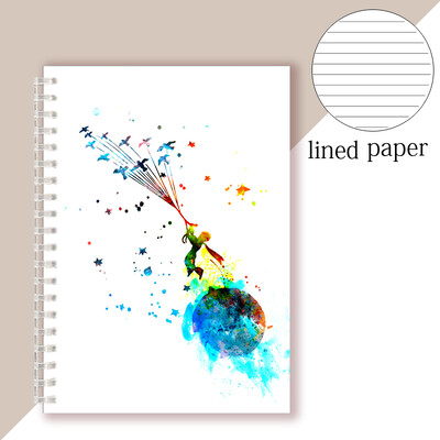 Spiral Notebook Movie The Little Prince Binder Ring Sketch Note Book Le Petit Prince Fox Flower Rose Drawing Art Quote Figurine