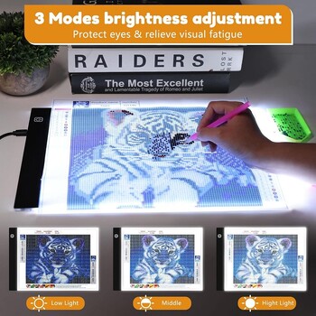 A4 A5 LED Tablet за рисуване Тристепенна цифрова графична подложка Светлинна подложка Копирна дъска Електронно изкуство Графична живопис Маса за писане