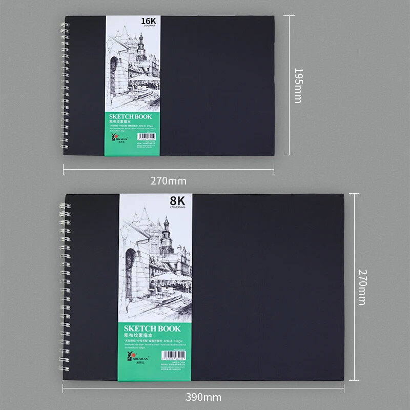 MIKAILANi visandiraamat, jämedateraline pool, käsitsi visandivihik 16K ajakirja märkmikuplaneerija õpilastele kunstnikele joonistuskunstitarbed