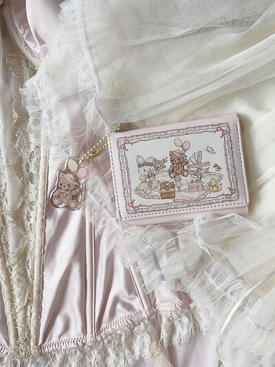 BOMO slatki novčanik za žene Slatka originalna četvrtasta preklopna torbica za novčiće Pu kožna torbica sa patentnim zatvaračem Estetska torba sa životinjskim printom Novčanik za mlade