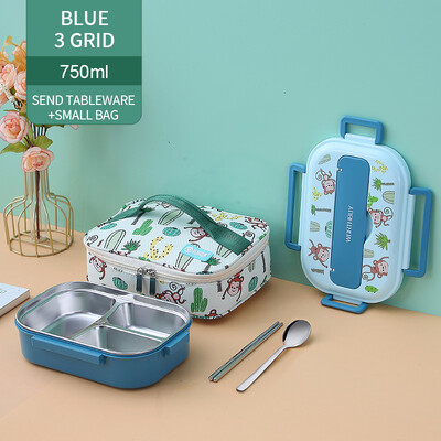 Lastele mõeldud söögikarp koos kambriga 316 roostevabast terasest armas ahv Bento lõunakast kooli lekkekindel toidukonteinerite kast