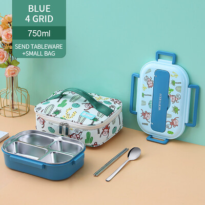 Lastele mõeldud söögikarp koos kambriga 316 roostevabast terasest armas ahv Bento lõunakast kooli lekkekindel toidukonteinerite kast