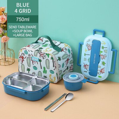 Lastele mõeldud söögikarp koos kambriga 316 roostevabast terasest armas ahv Bento lõunakast kooli lekkekindel toidukonteinerite kast