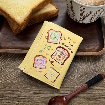 BOMO Peňaženky s veľkou kapacitou pre ženy, Kawall, peňaženka s kreslenými zvieratkami a mincami, pu kožená módna potlač, krátka peňaženka, roztomilá sladká taška