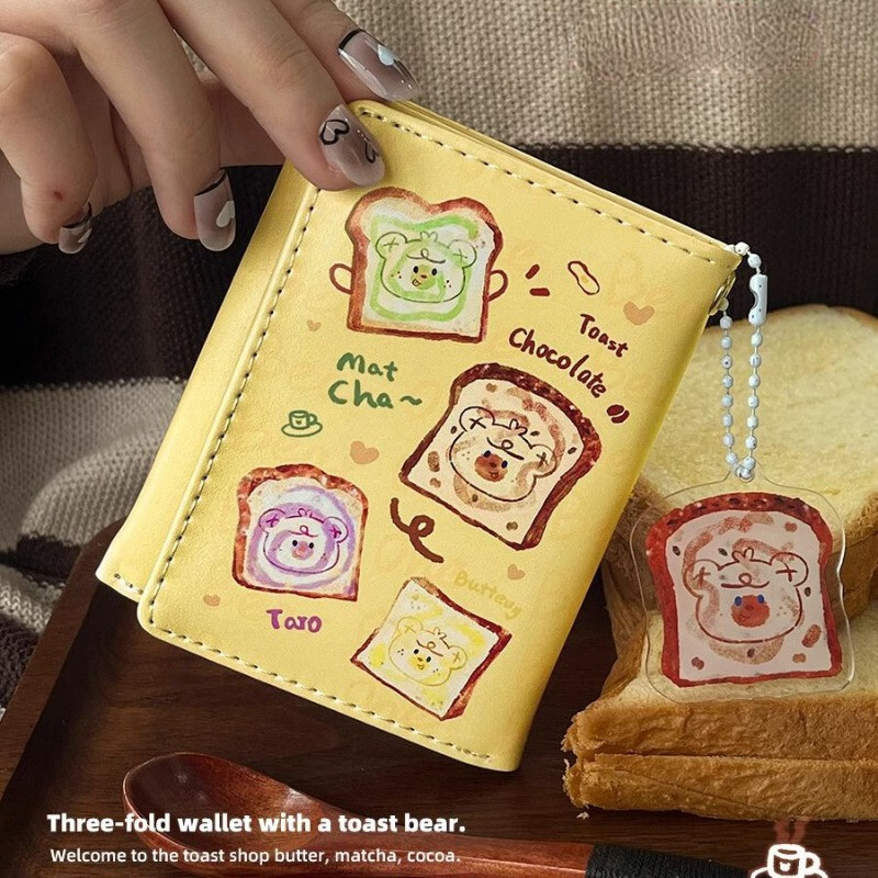 BOMO Peňaženky s veľkou kapacitou pre ženy, Kawall, peňaženka s kreslenými zvieratkami a mincami, pu kožená módna potlač, krátka peňaženka, roztomilá sladká taška