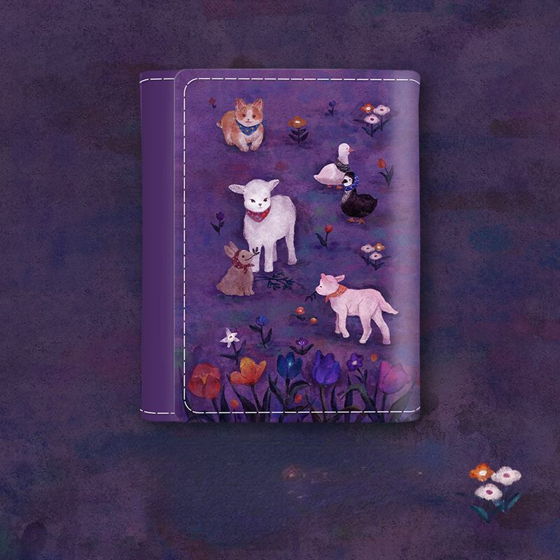 BOMO rahakotid naistele PU-nahast armsad lambaliha trükised ilusad rahakotid mood Kawaii Ins lühike rahakott naiste mündikott Esteetilised kotid