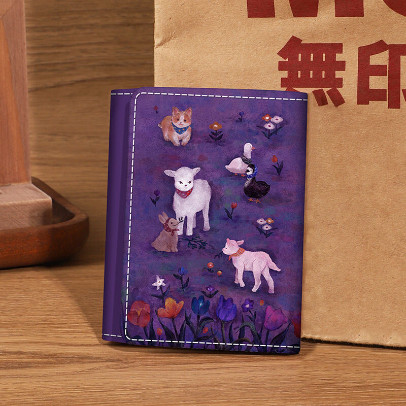 BOMO rahakotid naistele PU-nahast armsad lambaliha trükised ilusad rahakotid mood Kawaii Ins lühike rahakott naiste mündikott Esteetilised kotid