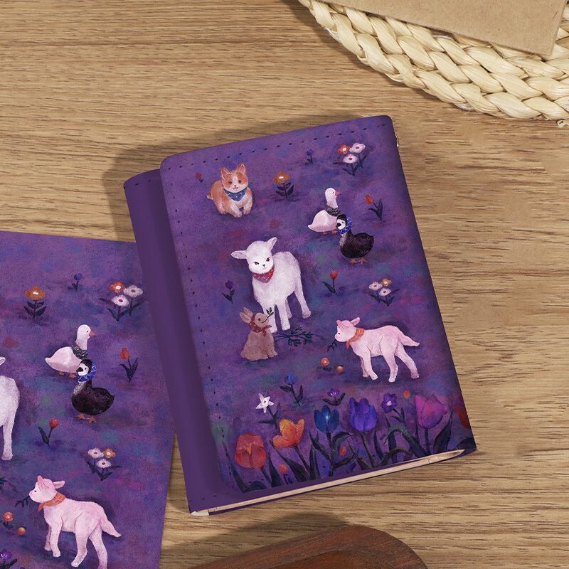 BOMO rahakotid naistele PU-nahast armsad lambaliha trükised ilusad rahakotid mood Kawaii Ins lühike rahakott naiste mündikott Esteetilised kotid