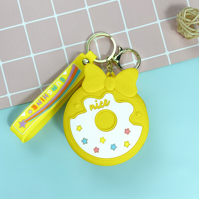 Cartoon Donut Münt Rahakott Võtmehoidja Silikoonist Mini Bow Hoiu Võtmehoidja Ripats Õpilasekott Võtmehoidja Telefoni Amulett Sõbranna kingitus