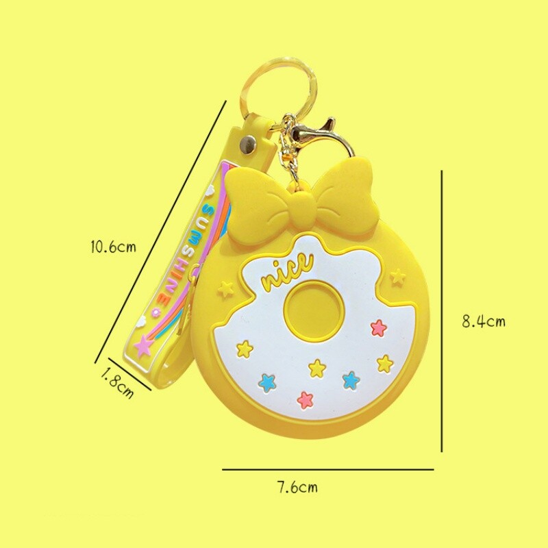 Cartoon Donut Münt Rahakott Võtmehoidja Silikoonist Mini Bow Hoiu Võtmehoidja Ripats Õpilasekott Võtmehoidja Telefoni Amulett Sõbranna kingitus
