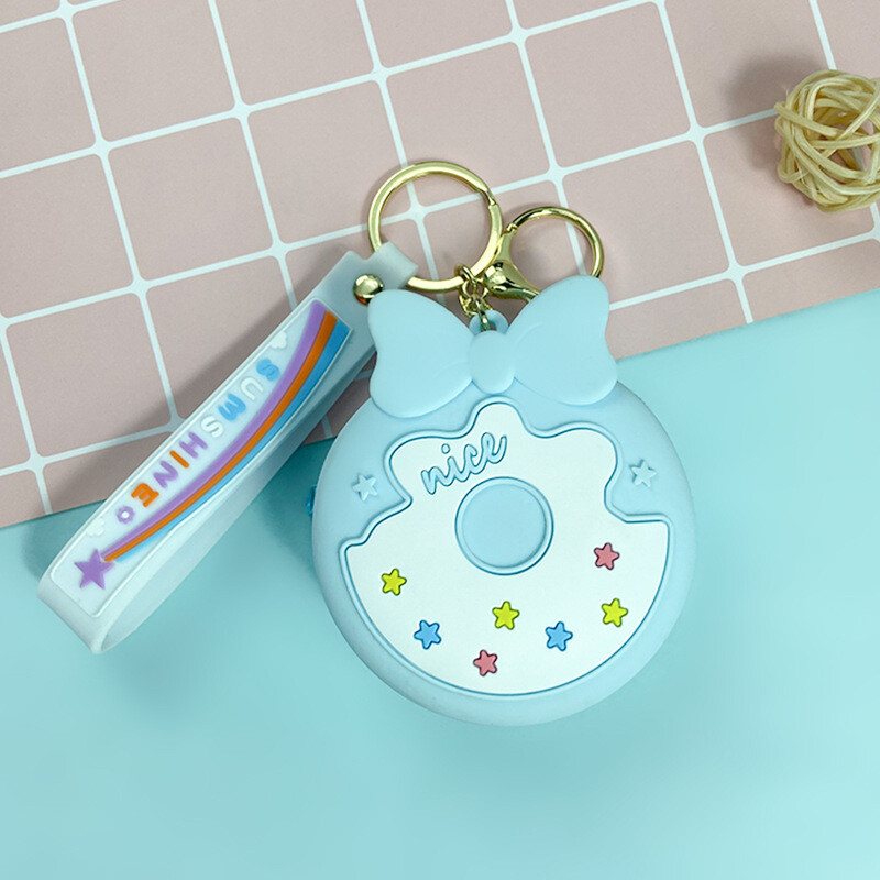 Cartoon Donut Münt Rahakott Võtmehoidja Silikoonist Mini Bow Hoiu Võtmehoidja Ripats Õpilasekott Võtmehoidja Telefoni Amulett Sõbranna kingitus