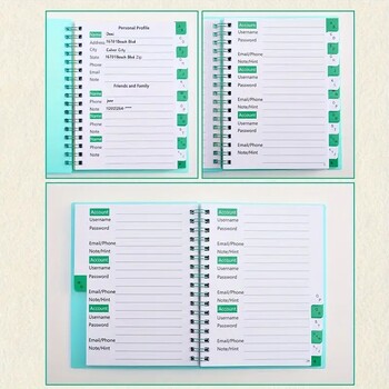 A6 MINI Size Spiral Password Keeper Книга с раздели по азбучен ред Бележник Бележник Тетрадки Подложки за писане Офис Училищни пособия