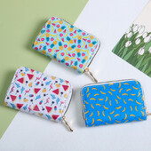 11 Slot Fructe Model Bărbați Femei Suport card Fermoar Portofel Portofel pentru monede Business Card Credit Genți