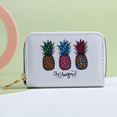 11 Slot Fructe Model Bărbați Femei Suport card Fermoar Portofel Portofel pentru monede Business Card Credit Genți