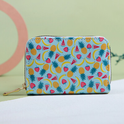 11 Slot Fructe Model Bărbați Femei Suport card Fermoar Portofel Portofel pentru monede Business Card Credit Genți