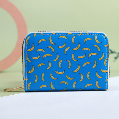 11 Slot Fructe Model Bărbați Femei Suport card Fermoar Portofel Portofel pentru monede Business Card Credit Genți