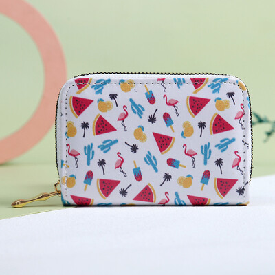 11 Slot Fructe Model Bărbați Femei Suport card Fermoar Portofel Portofel pentru monede Business Card Credit Genți