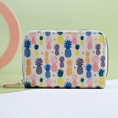 11 Slot Fructe Model Bărbați Femei Suport card Fermoar Portofel Portofel pentru monede Business Card Credit Genți