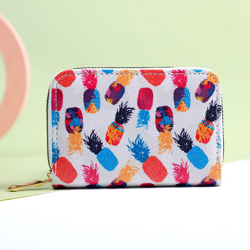 11 Slot Fructe Model Bărbați Femei Suport card Fermoar Portofel Portofel pentru monede Business Card Credit Genți