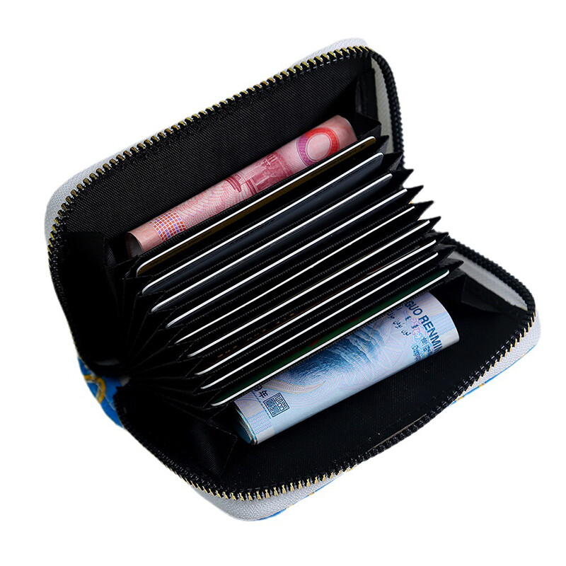 11 Slot Fructe Model Bărbați Femei Suport card Fermoar Portofel Portofel pentru monede Business Card Credit Genți