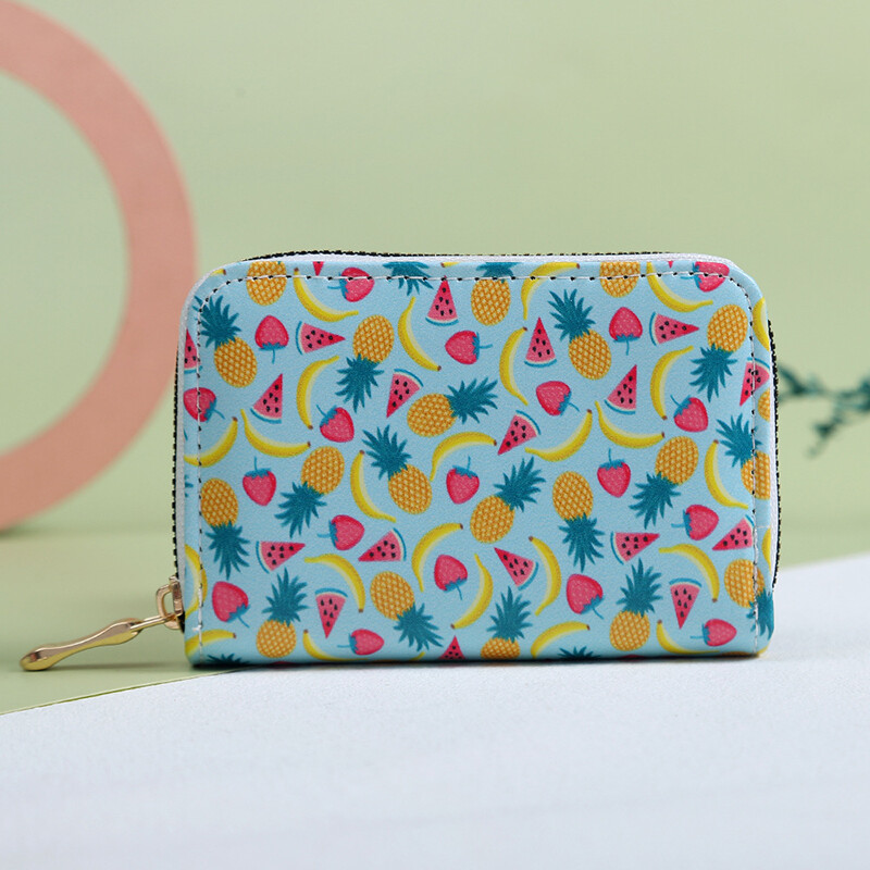 11 Slot Fructe Model Bărbați Femei Suport card Fermoar Portofel Portofel pentru monede Business Card Credit Genți