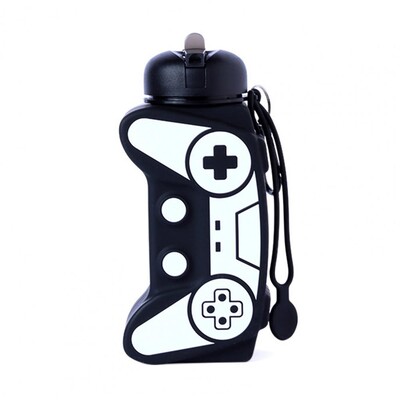 600 ml spordipudel kokkupandav mängukonsooli kujuga reisikooli lastele õpilaste veepudel randmepaelaga silikoonist veepudel