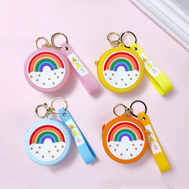 Creative Rainbow Coin Rahakott Võtmehoidja Silikoonist Mini Hoiu Võtmehoidja Ripats Õpilasekott Võtmehoidja Telefoni Amulett, Kingitus sõbrannale