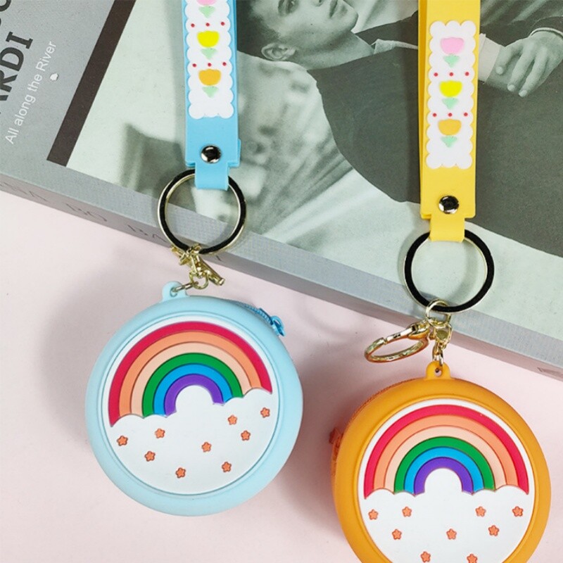 Creative Rainbow Coin Rahakott Võtmehoidja Silikoonist Mini Hoiu Võtmehoidja Ripats Õpilasekott Võtmehoidja Telefoni Amulett, Kingitus sõbrannale