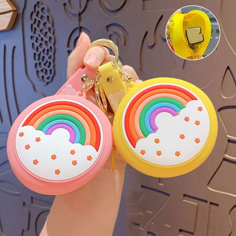 Creative Rainbow Coin Rahakott Võtmehoidja Silikoonist Mini Hoiu Võtmehoidja Ripats Õpilasekott Võtmehoidja Telefoni Amulett, Kingitus sõbrannale