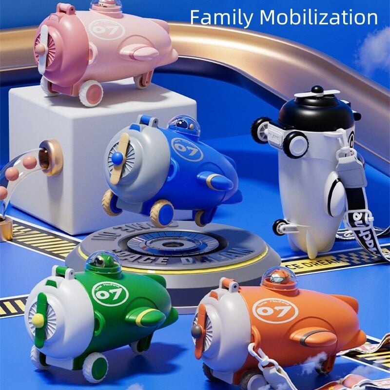 Sticlă de apă cu paie pentru copii, sticle de apă rezistente la scurgeri de desene animate, sticlă de băutură portabilă în aer liber, sticlă de ceașcă minunată pentru copii