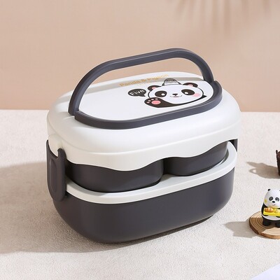 Kahekihiline värviline puuviljalõunakarp, suur mahutavus, kaasaskantav Bento-karp lastele, teismelistele, koolisöökla töötajad, 1 tk